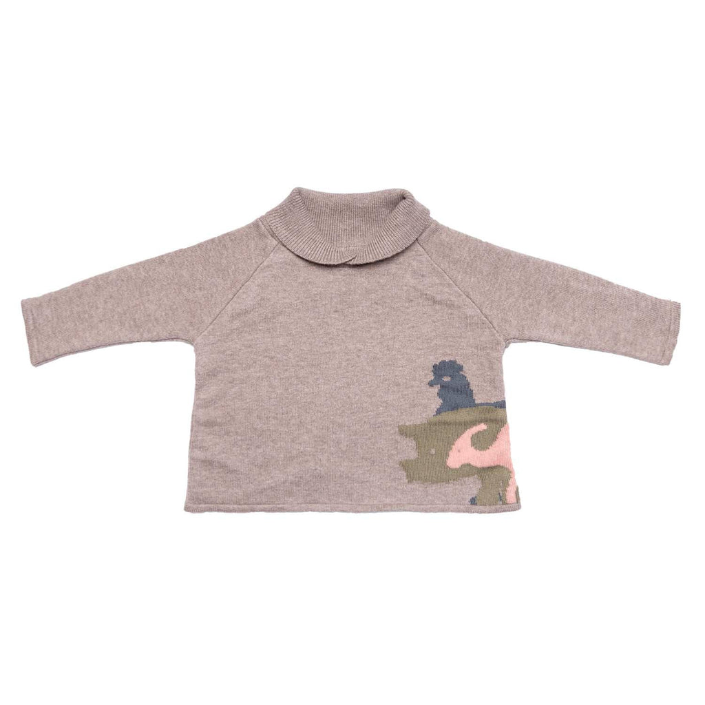 Beige Knitted Sweater for Baby - Cityz Atelier lumiere