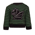 Black and green pied de poule Baby Sweatshirt with Dragon Appliqué - Cityz Atelier lumiere