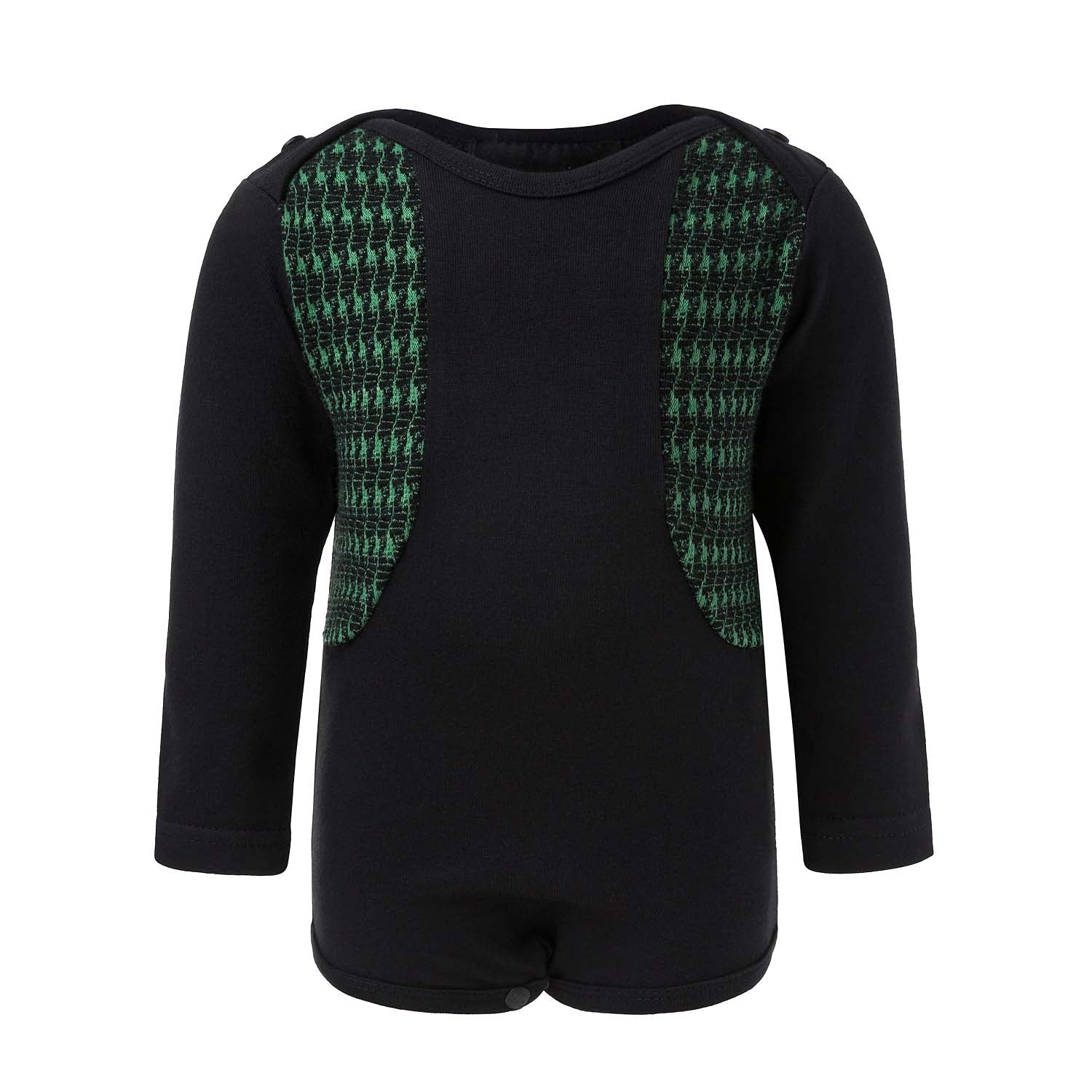 Black Onesie with Green Elements - Cityz Atelier lumiere