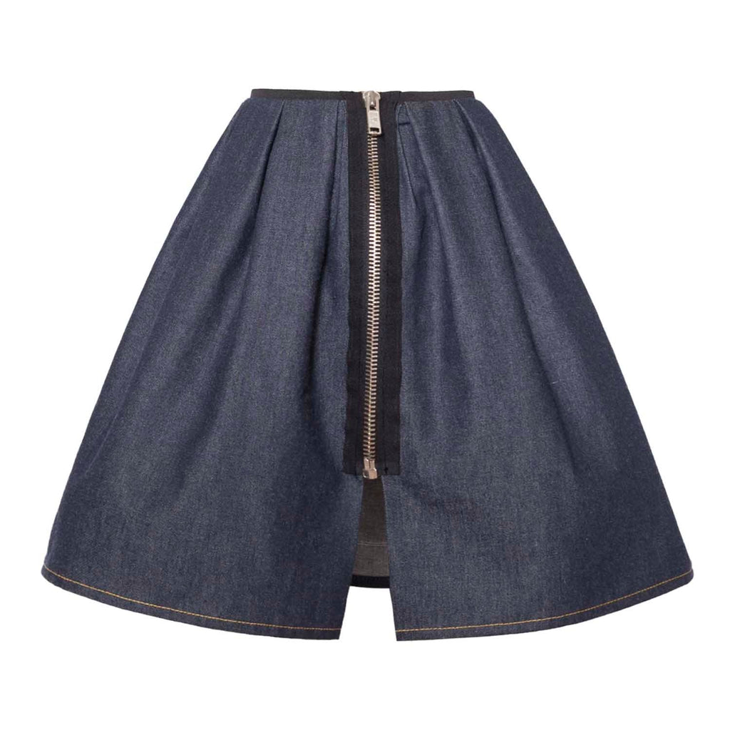 Blue Denim Skirt with Appliqué - Cityz Atelier lumiere