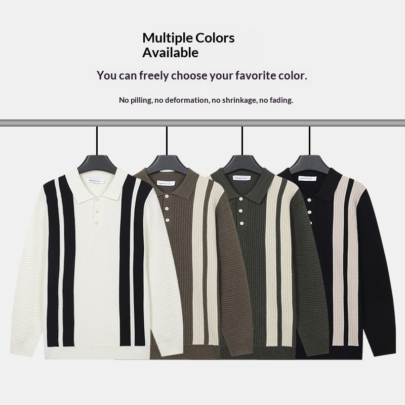 Mens Long-sleeve Knitted Casual Warm Top - Cityz Atelier lumiere