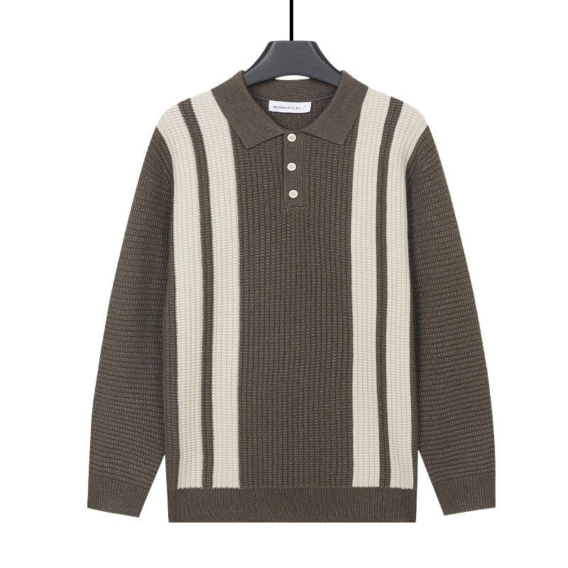 Mens Long-sleeve Knitted Casual Warm Top - Cityz Atelier lumiere