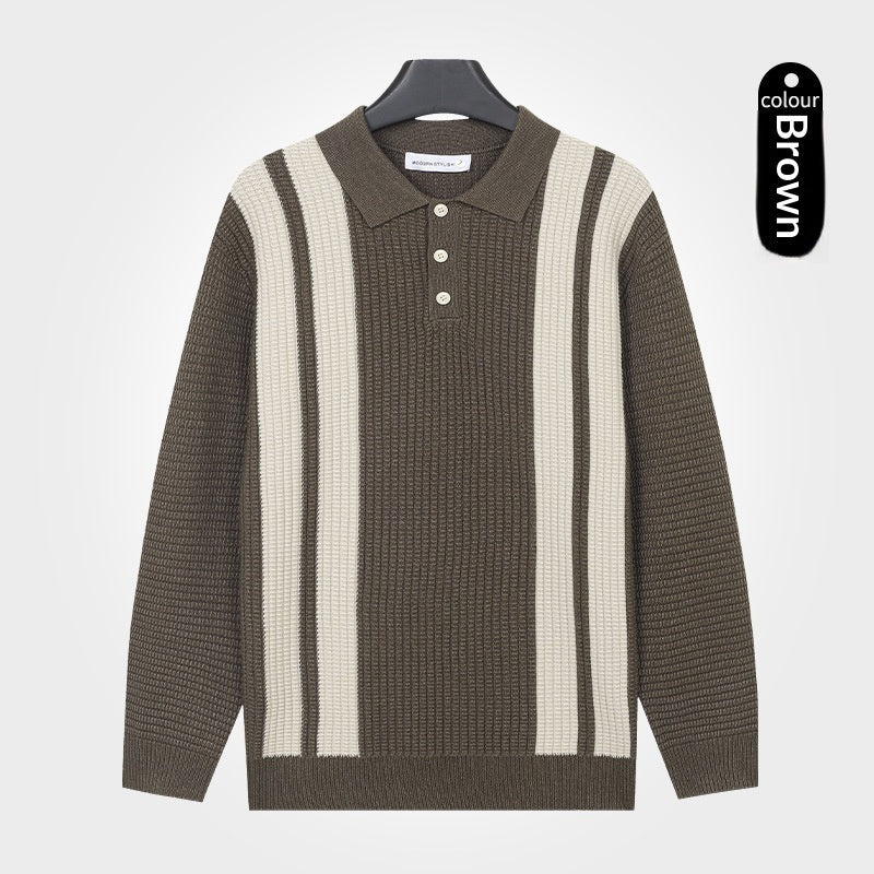 Mens Long-sleeve Knitted Casual Warm Top - Cityz Atelier lumiere