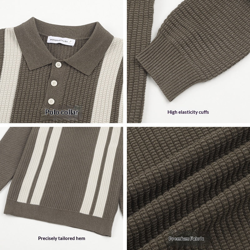 Mens Long-sleeve Knitted Casual Warm Top - Cityz Atelier lumiere