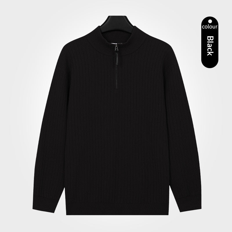 Men's Semi-Zip Knit Sweater With A Light Luxury Feel Soft And Warm For Autumn And Winter - Cityz Atelier lumiere