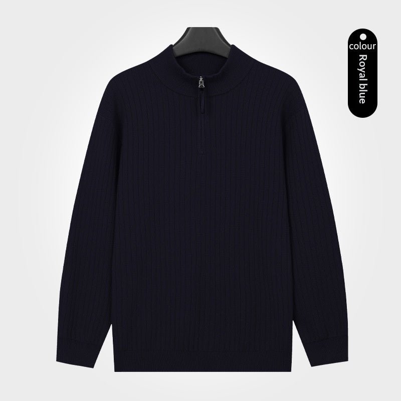 Men's Semi-Zip Knit Sweater With A Light Luxury Feel Soft And Warm For Autumn And Winter - Cityz Atelier lumiere