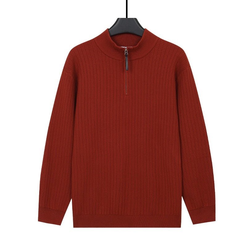 Men's Semi-Zip Knit Sweater With A Light Luxury Feel Soft And Warm For Autumn And Winter - Cityz Atelier lumiere