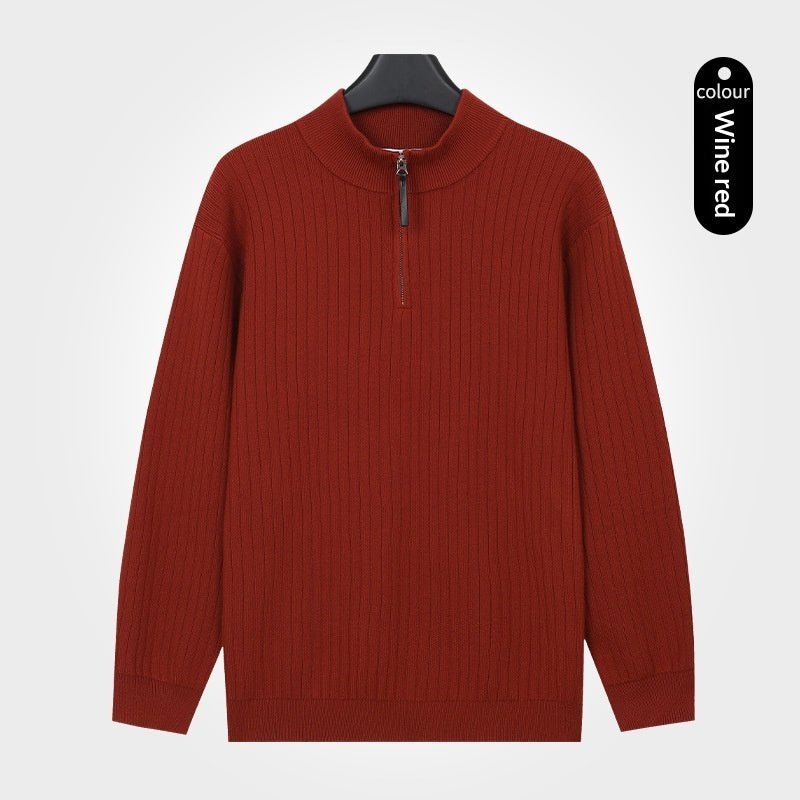 Men's Semi-Zip Knit Sweater With A Light Luxury Feel Soft And Warm For Autumn And Winter - Cityz Atelier lumiere
