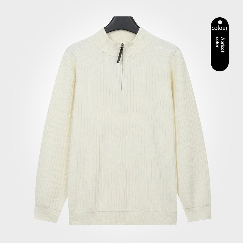 Men's Semi-Zip Knit Sweater With A Light Luxury Feel Soft And Warm For Autumn And Winter - Cityz Atelier lumiere