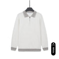 Mens Solid-Color Casual Top With Lapel And Half-Zip - Cityz Atelier lumiere
