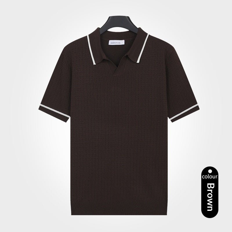 Mens Sophisticated Knit Short-sleeve Top - Cityz Atelier lumiere