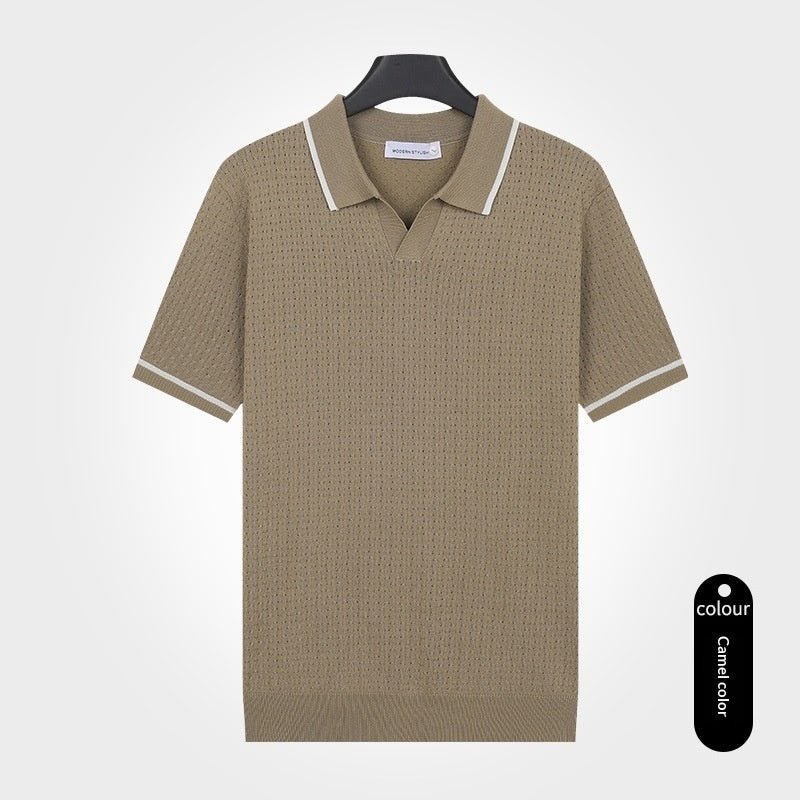 Mens Sophisticated Knit Short-sleeve Top - Cityz Atelier lumiere