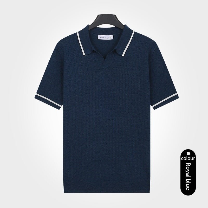Mens Sophisticated Knit Short-sleeve Top - Cityz Atelier lumiere