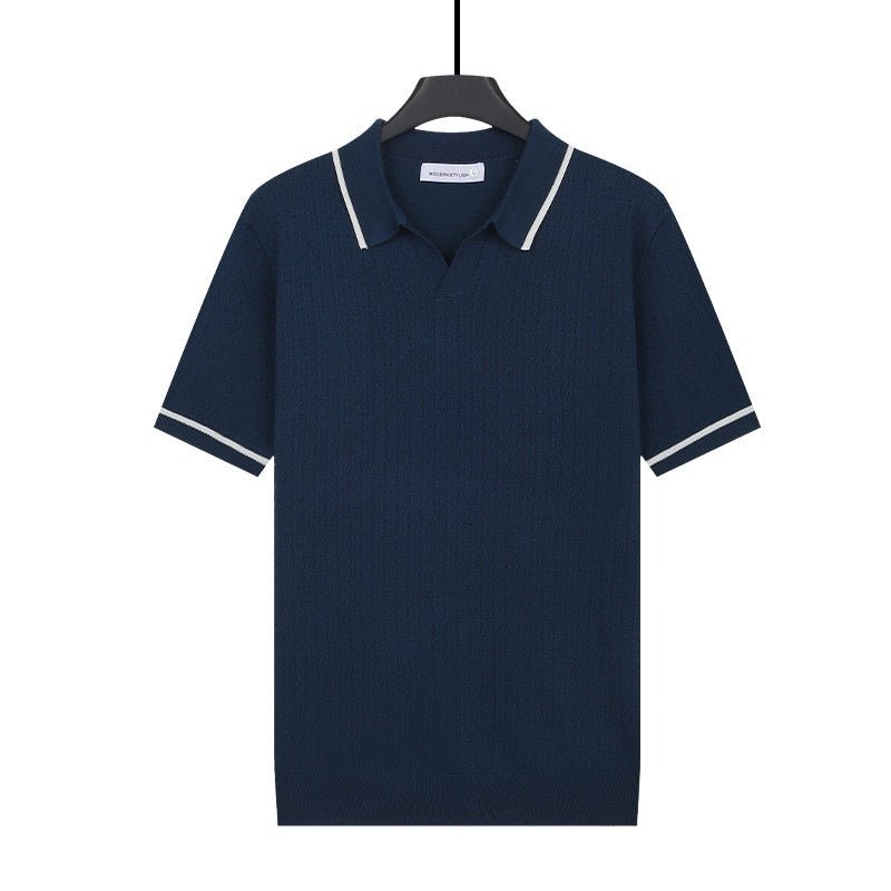 Mens Sophisticated Knit Short-sleeve Top - Cityz Atelier lumiere