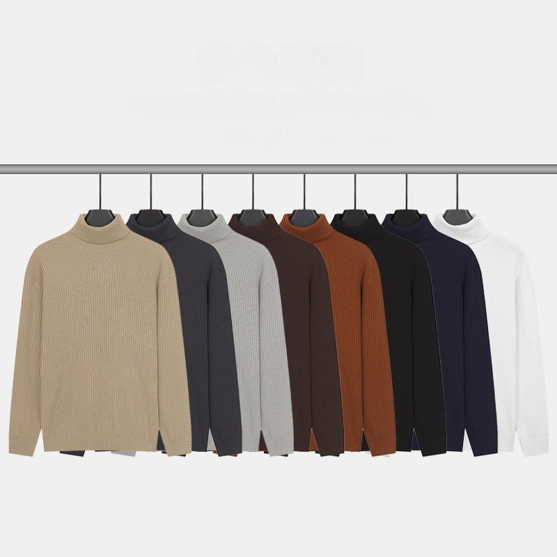 Mens Turtleneck Knitted Solid-Color Sweater - Cityz Atelier lumiere