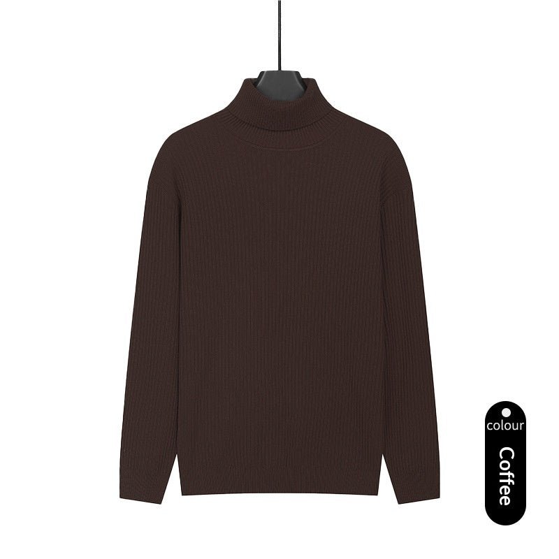 Mens Turtleneck Knitted Solid-Color Sweater - Cityz Atelier lumiere