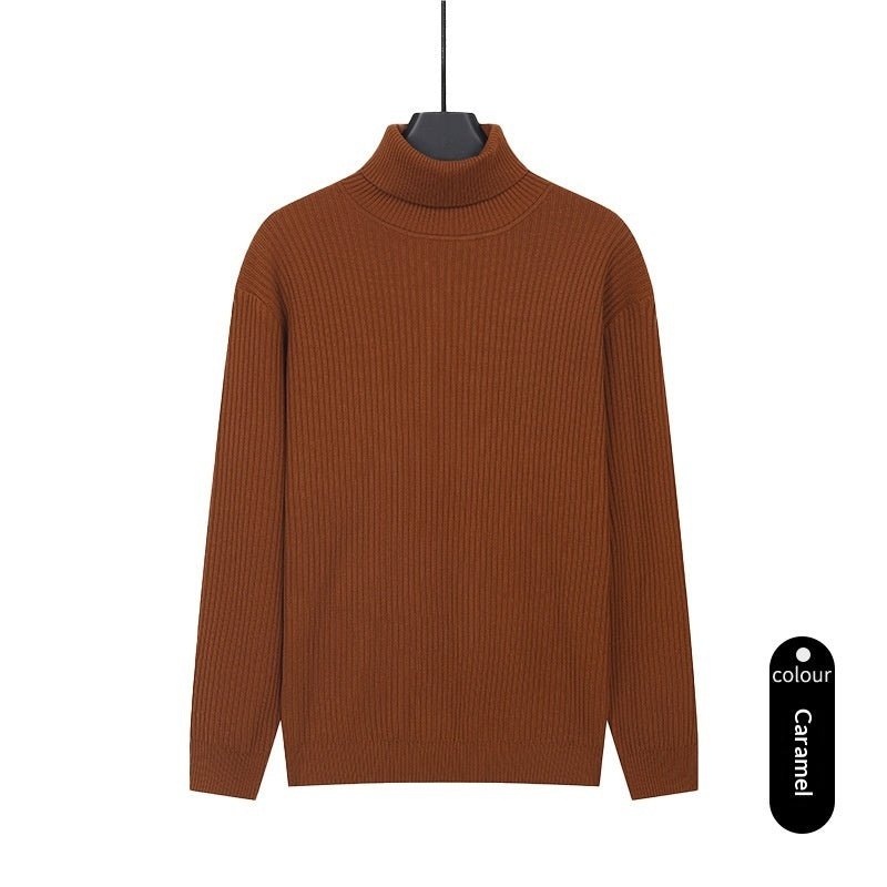 Mens Turtleneck Knitted Solid-Color Sweater - Cityz Atelier lumiere
