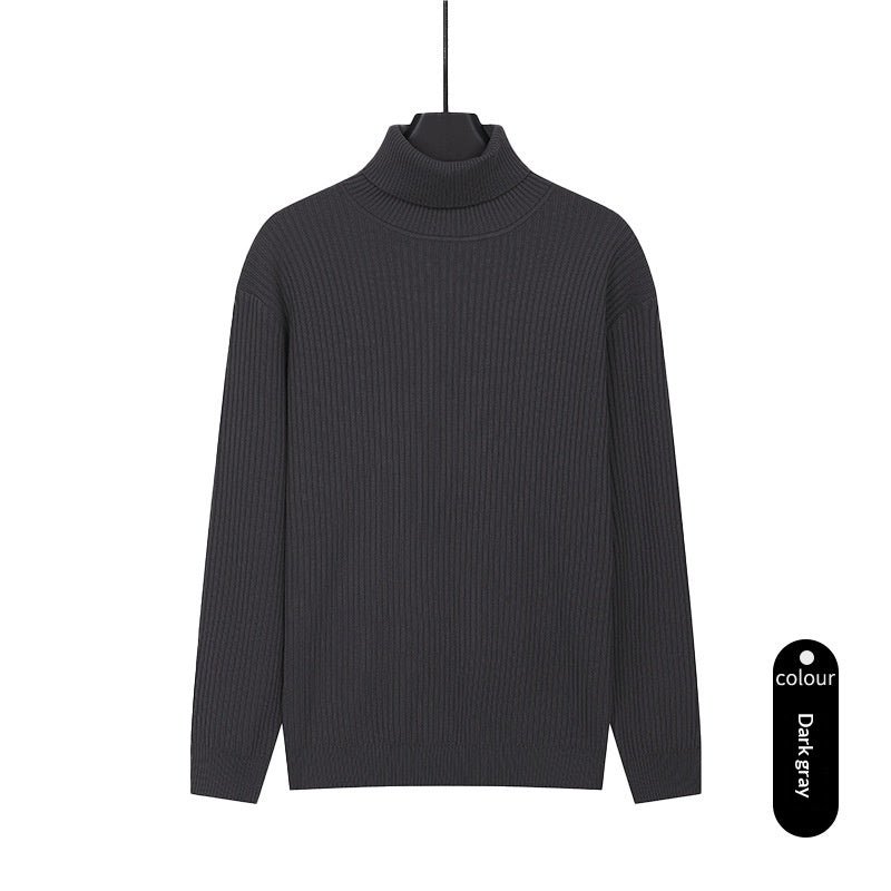 Mens Turtleneck Knitted Solid-Color Sweater - Cityz Atelier lumiere