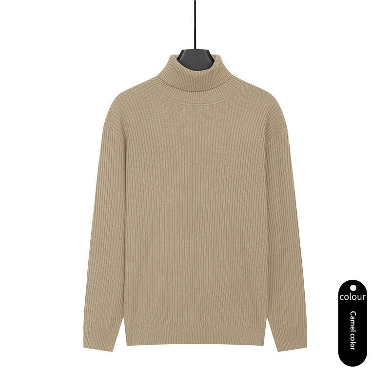 Mens Turtleneck Knitted Solid-Color Sweater - Cityz Atelier lumiere