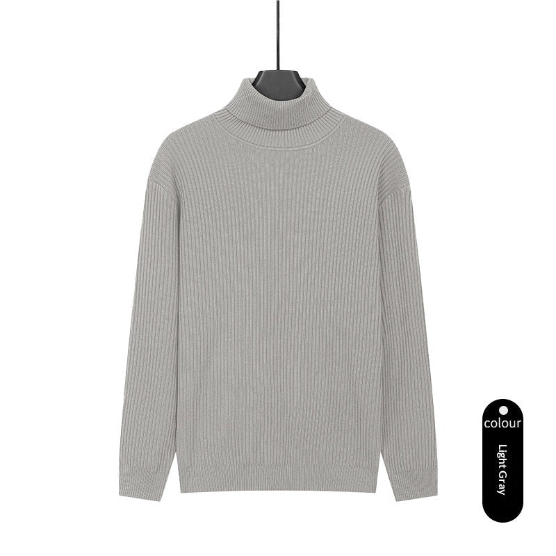 Mens Turtleneck Knitted Solid-Color Sweater - Cityz Atelier lumiere