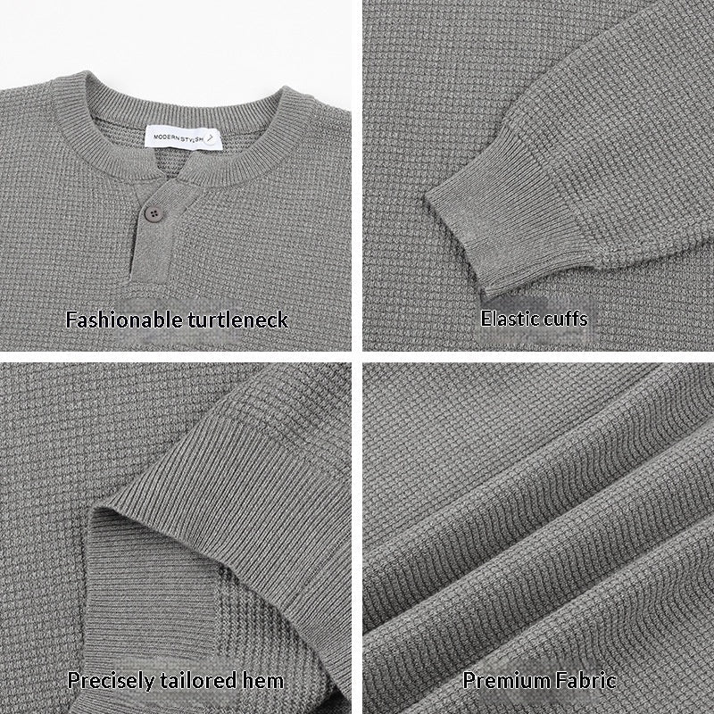 Mens Turtleneck Knitted Sweater Solid Color Sweater - Cityz Atelier lumiere