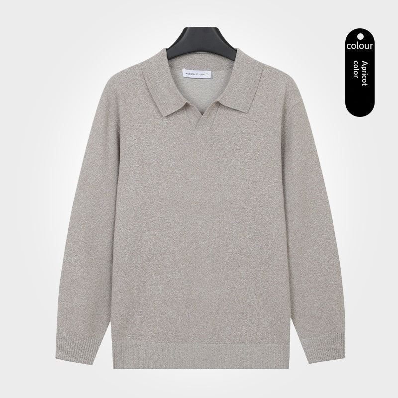 Mens V-neck Knitted Sweater Warm Long-sleeve Pullover - Cityz Atelier lumiere