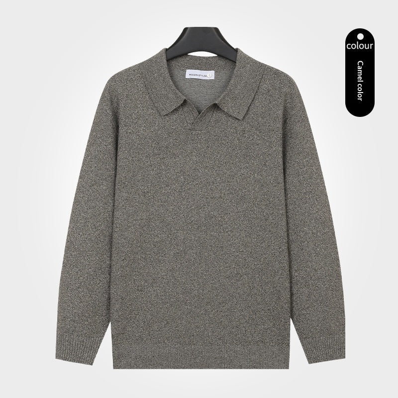 Mens V-neck Knitted Sweater Warm Long-sleeve Pullover - Cityz Atelier lumiere