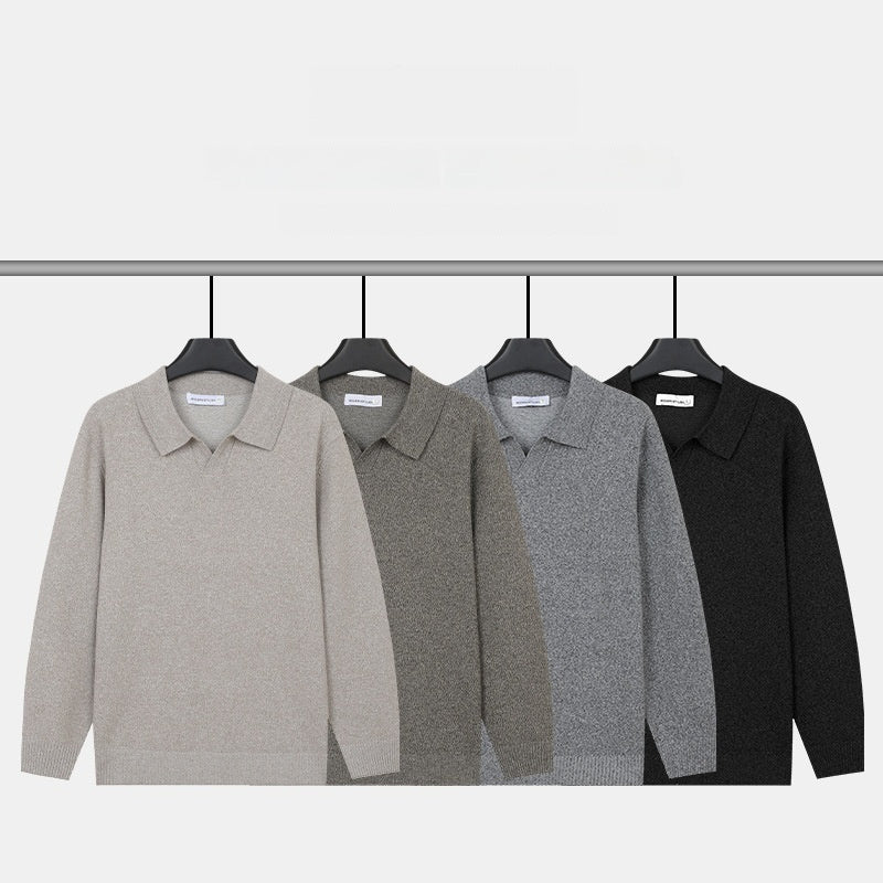 Mens V-neck Knitted Sweater Warm Long-sleeve Pullover - Cityz Atelier lumiere