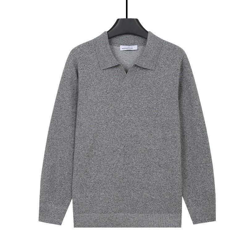 Mens V-neck Knitted Sweater Warm Long-sleeve Pullover - Cityz Atelier lumiere