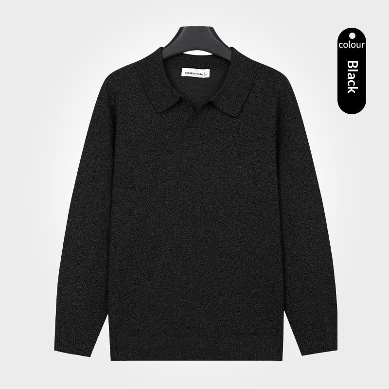 Mens V-neck Knitted Sweater Warm Long-sleeve Pullover - Cityz Atelier lumiere