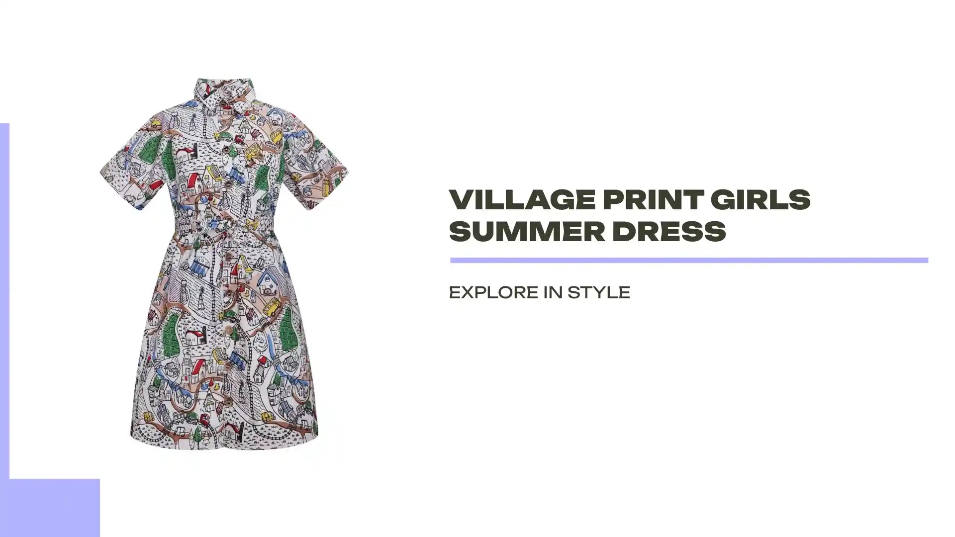 Village Print Girls Summer Dress by@Outfy
