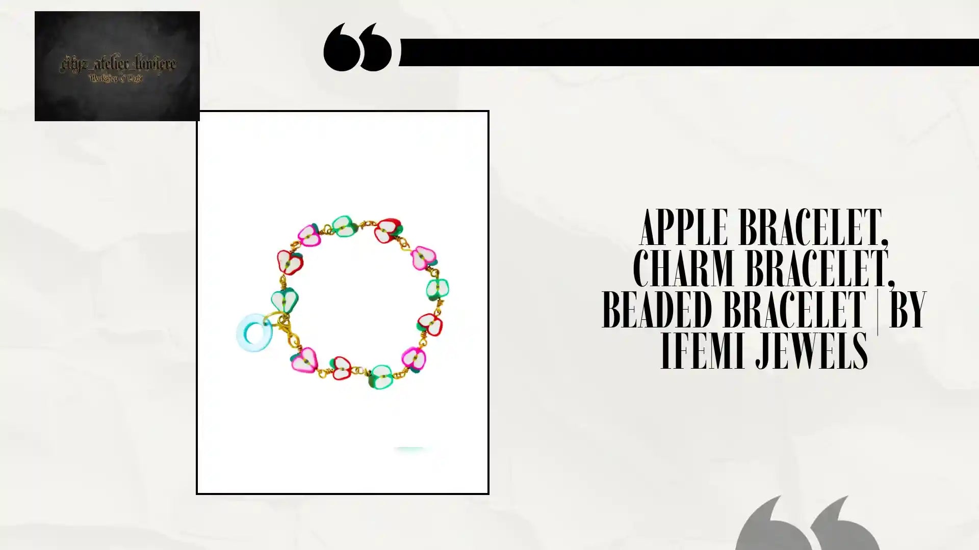 Apple Bracelet, Charm Bracelet, Beaded Bracelet | by Ifemi Jewels by@Outfy