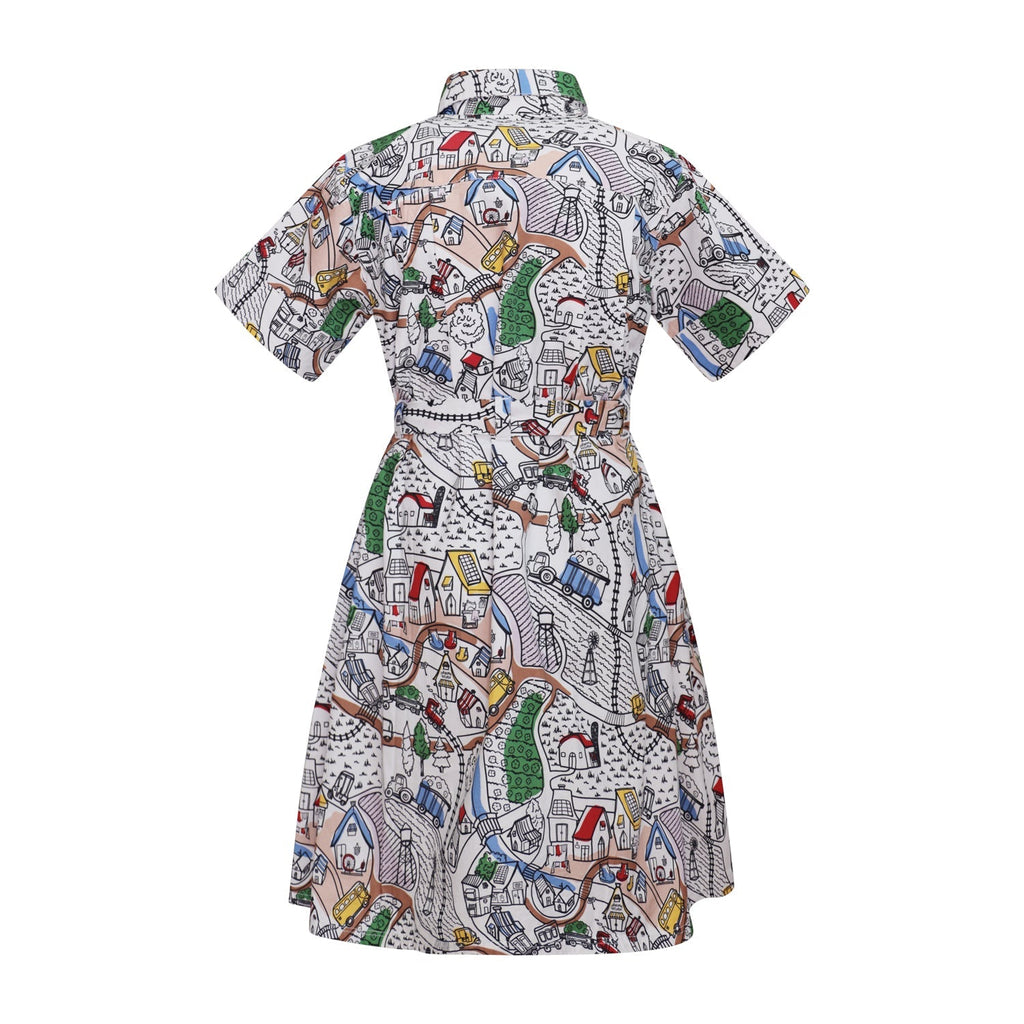 Village Print Girls Summer Dress - Cityz Atelier lumiere